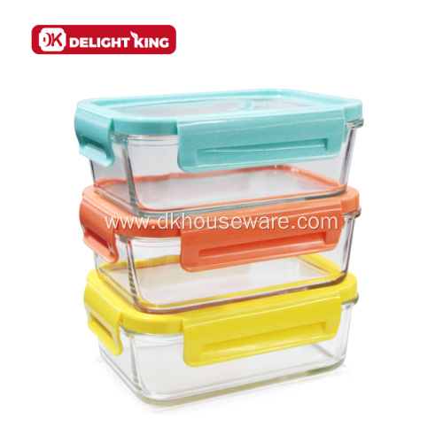 Airtight Borosilicate Glass Food Container With Silicone Lid